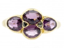 Victorian 15ct Gold Almandine Garnet & Rose Diamond Ring
