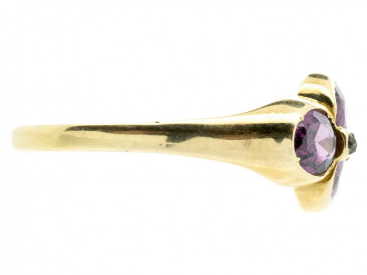 Victorian 15ct Gold Almandine Garnet & Rose Diamond Ring
