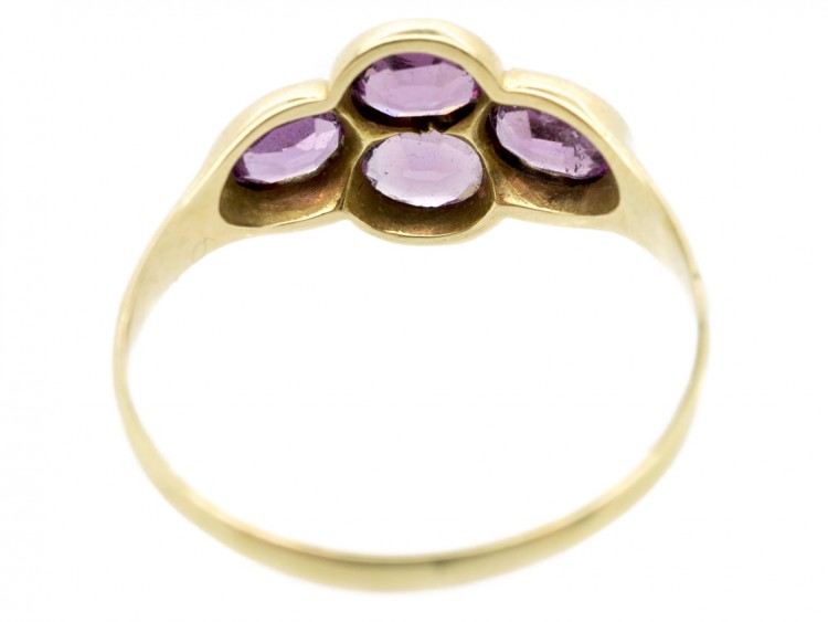Victorian 15ct Gold Almandine Garnet & Rose Diamond Ring