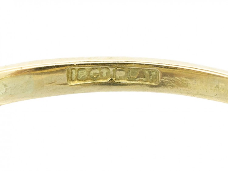 Edwardian 18ct Gold & Platinum Three Stone Sapphire & Diamond Ring