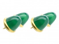 18ct Gold & Chrysoprase Cufflinks & Studs Set in Original Case