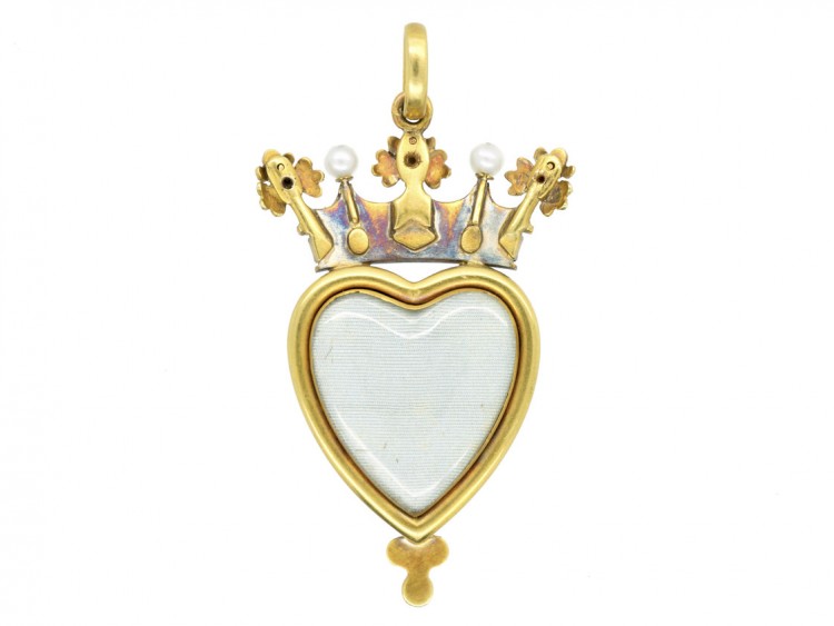 Victorian 18ct Gold Coronet Pendant in Original Case