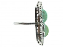 Art Deco Silver, Marcasite & Turquoise Rectangular Ring