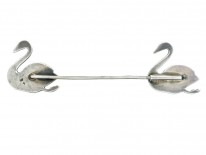 Edwardian Silver & Paste Surete Pin of Two Swans
