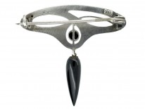 Art Nouveau Silver & Black Brooch