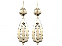 Georgian Silver, Gold & Paste Long Drop Earrings