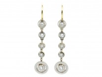 Art Deco Five Diamond Drop Earrings