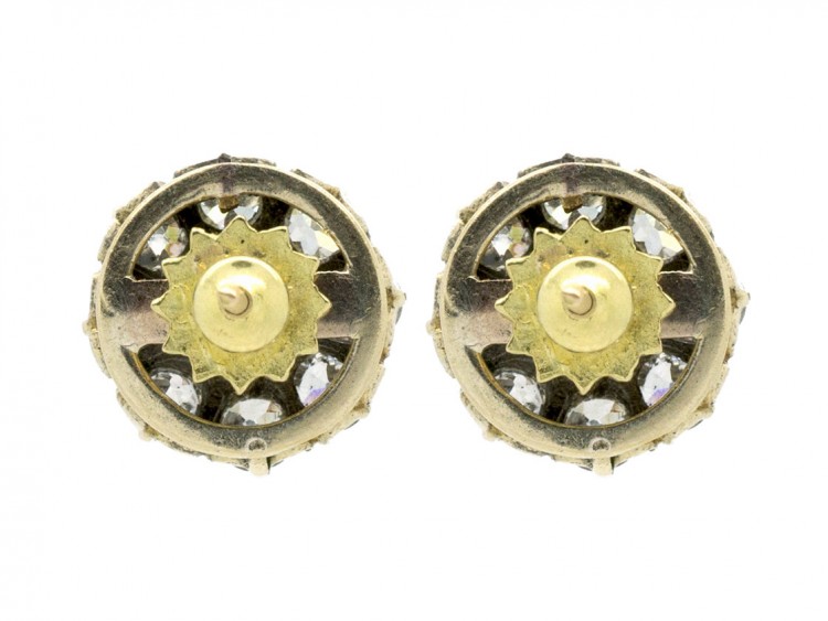Natural Pearl & Diamond Cluster Earrings