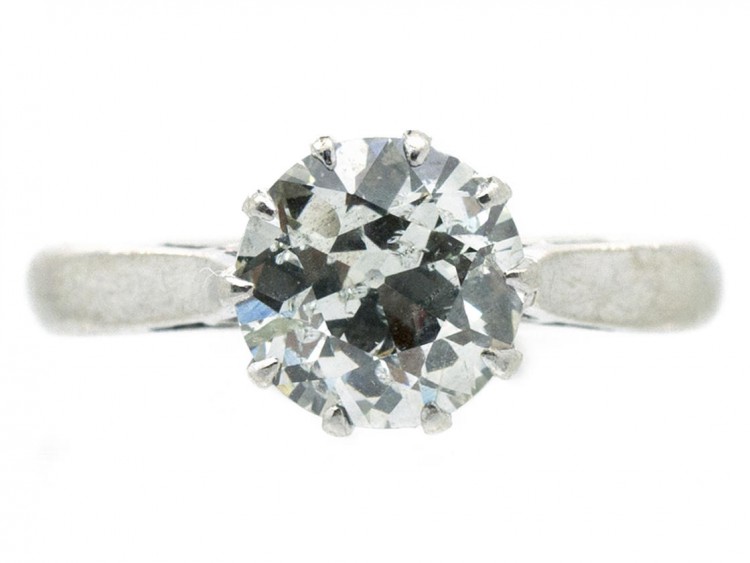 18ct White Gold & Platinum One Carat Diamond Solitaire Ring