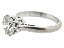 18ct White Gold & Platinum One Carat Diamond Solitaire Ring