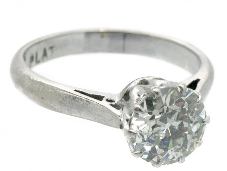 18ct White Gold & Platinum One Carat Diamond Solitaire Ring