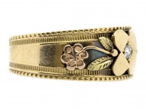 Victorian Three Colour 18ct Gold & Diamond Flower Ring
