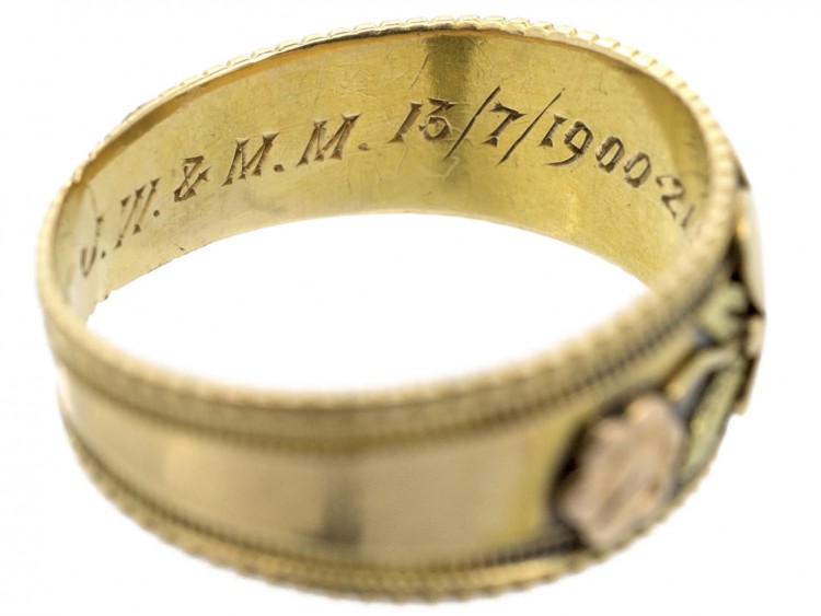 Victorian Three Colour 18ct Gold & Diamond Flower Ring