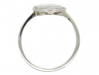 Edwardian Diamond & 18ct White Gold Rock Crystal Cupid with Bow Ring