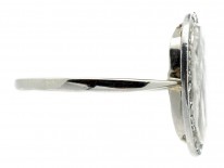 Edwardian Diamond & 18ct White Gold Rock Crystal Cupid with Bow Ring