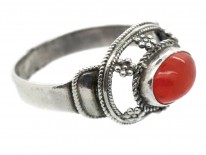 Arts & Crafts Silver & Fire Opal Ring