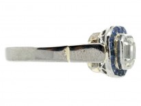 Art Deco 18ct White Gold Sapphire & Diamond Ring