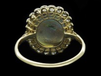Edwardian 18ct & Platinum Black Opal & Diamond Ring