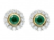 Emerald & Diamond Cluster Earrings