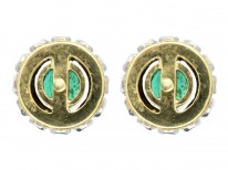 Emerald & Diamond Cluster Earrings