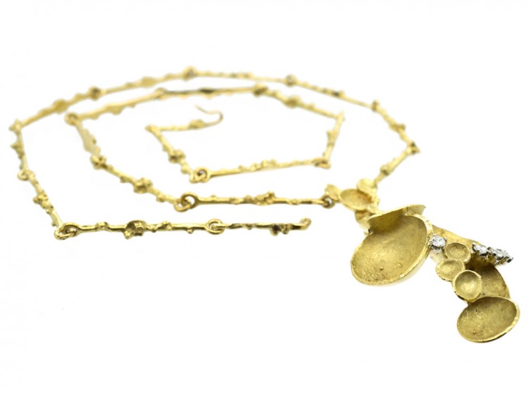 18ct Gold & Diamond 1970s Necklace