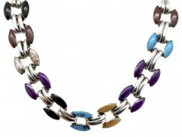 Mexican Silver & Coloured Stones Necklace