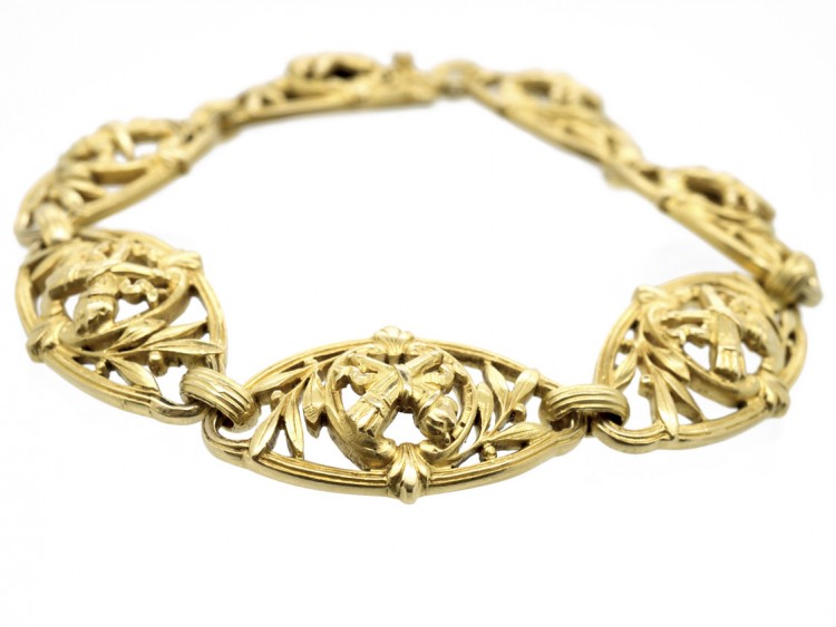 French Belle Epoque 18ct Gold Bracelet