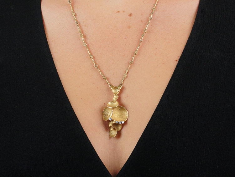 18ct Gold & Diamond 1970s Necklace