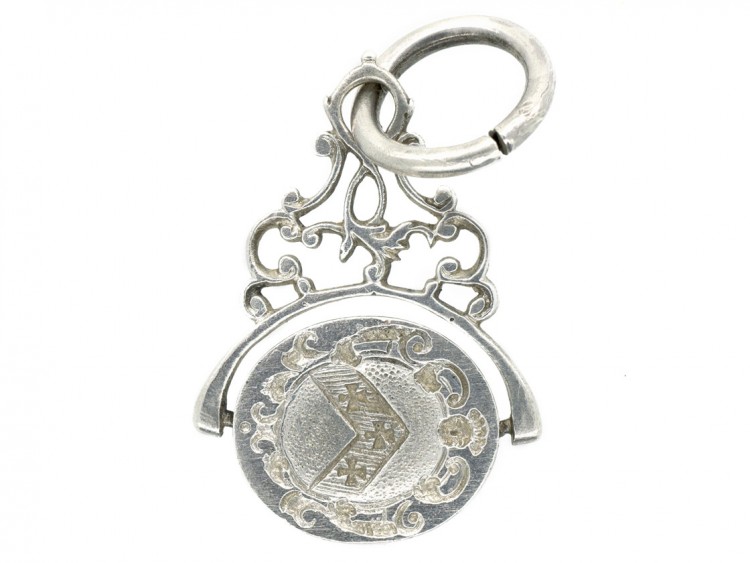 Georgian Silver Swivel Seal with Engraved Crests