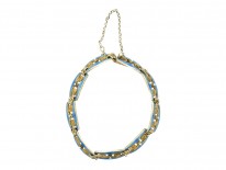 Norwegian Silver Gilt & Blue Enamel Bracelet by Marius Hammer