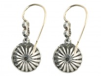 Edwardian Silver & Gold Paste Cluster Drop Earrings