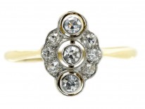 Art Deco Oval Diamond Cluster Ring