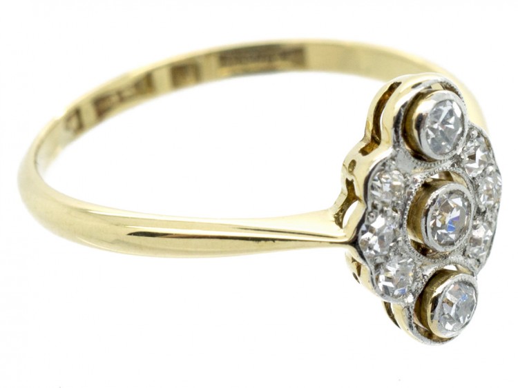 Art Deco Oval Diamond Cluster Ring