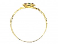 18ct Gold Late Georgian Gem Set Posy Ring
