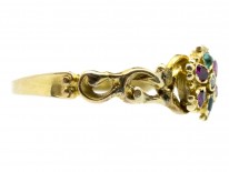 18ct Gold Late Georgian Gem Set Posy Ring
