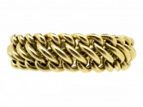 French 18ct Gold Wide Woven Curb Bracelet