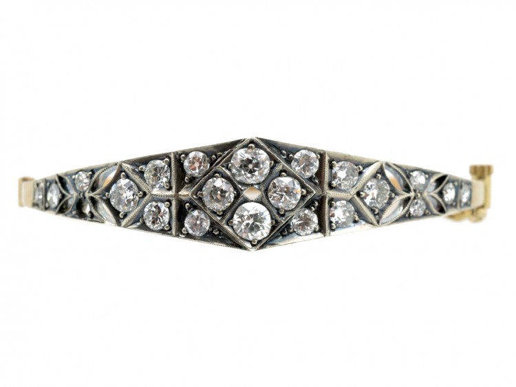 Edwardian 18ct Gold Diamond Bangle