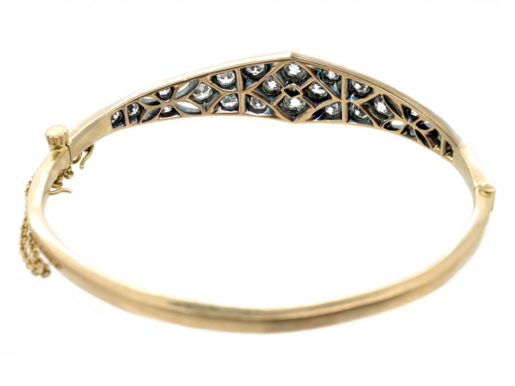 Edwardian 18ct Gold Diamond Bangle