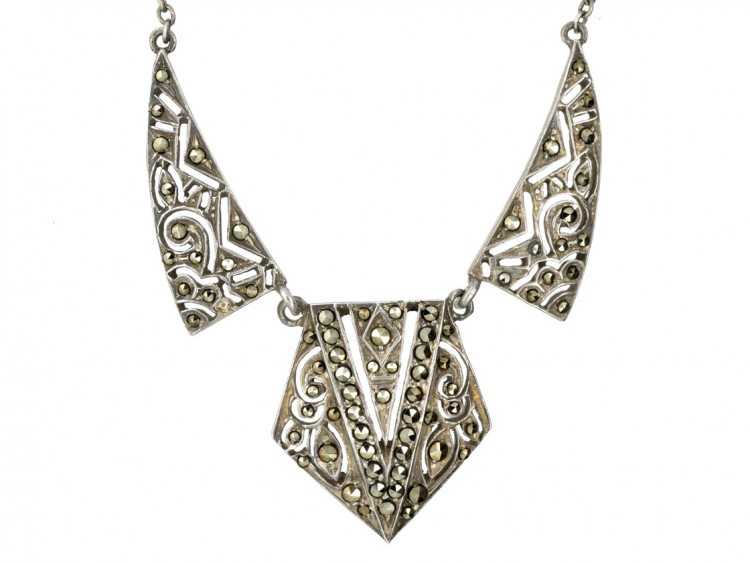 Art Deco Silver & Marcasite Necklace