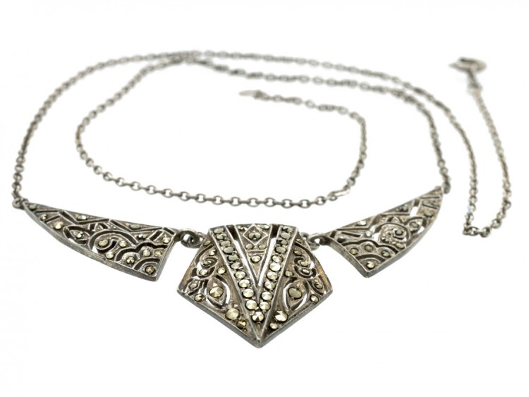 Art Deco Silver & Marcasite Necklace