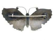 Silver Blue, White, Red & Black Butterfly Brooch