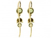 Edwardian Peridot & Natural Split Pearl Drop Earrings