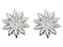 18ct White Gold Pearl & Diamond Cluster Earrings