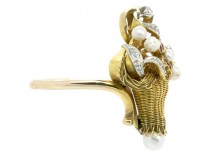 18ct Gold 1950s Flowers in a Basket Ring