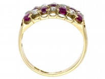Victorian 18ct Gold Ruby & Diamond Chequerboard Ring