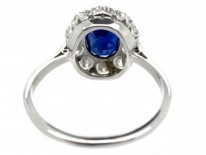 Platinum Sapphire & Diamond Cluster Ring