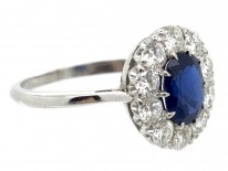 Platinum Sapphire & Diamond Cluster Ring