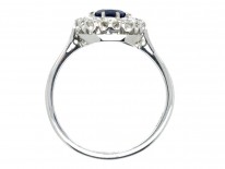 Platinum Sapphire & Diamond Cluster Ring