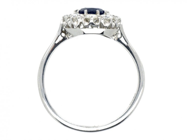 Platinum Sapphire & Diamond Cluster Ring