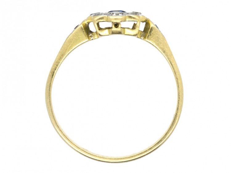 Art Deco 18ct Gold & Platinum Sapphire & Diamond Ring